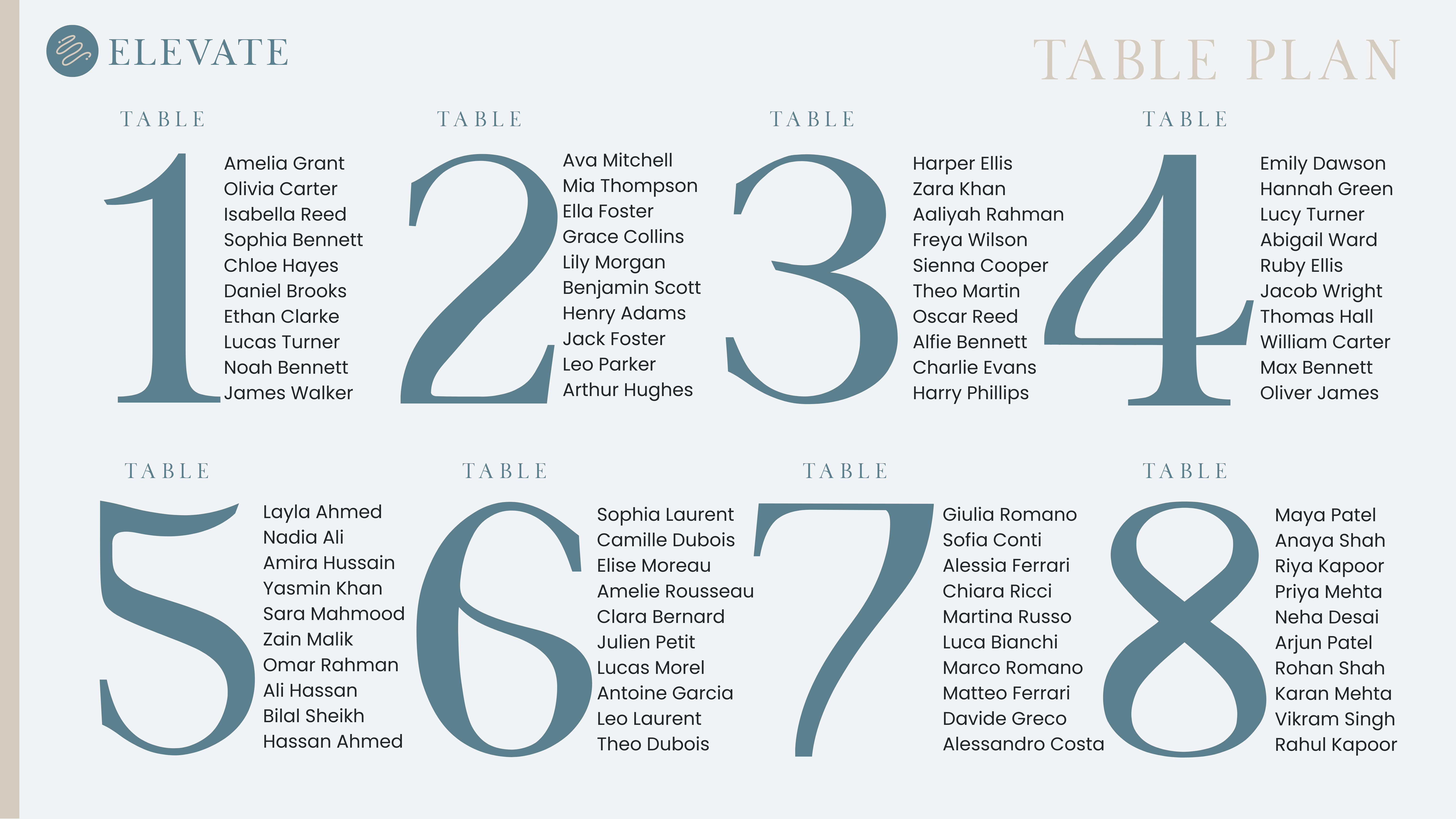 Evening Table Plan 1
