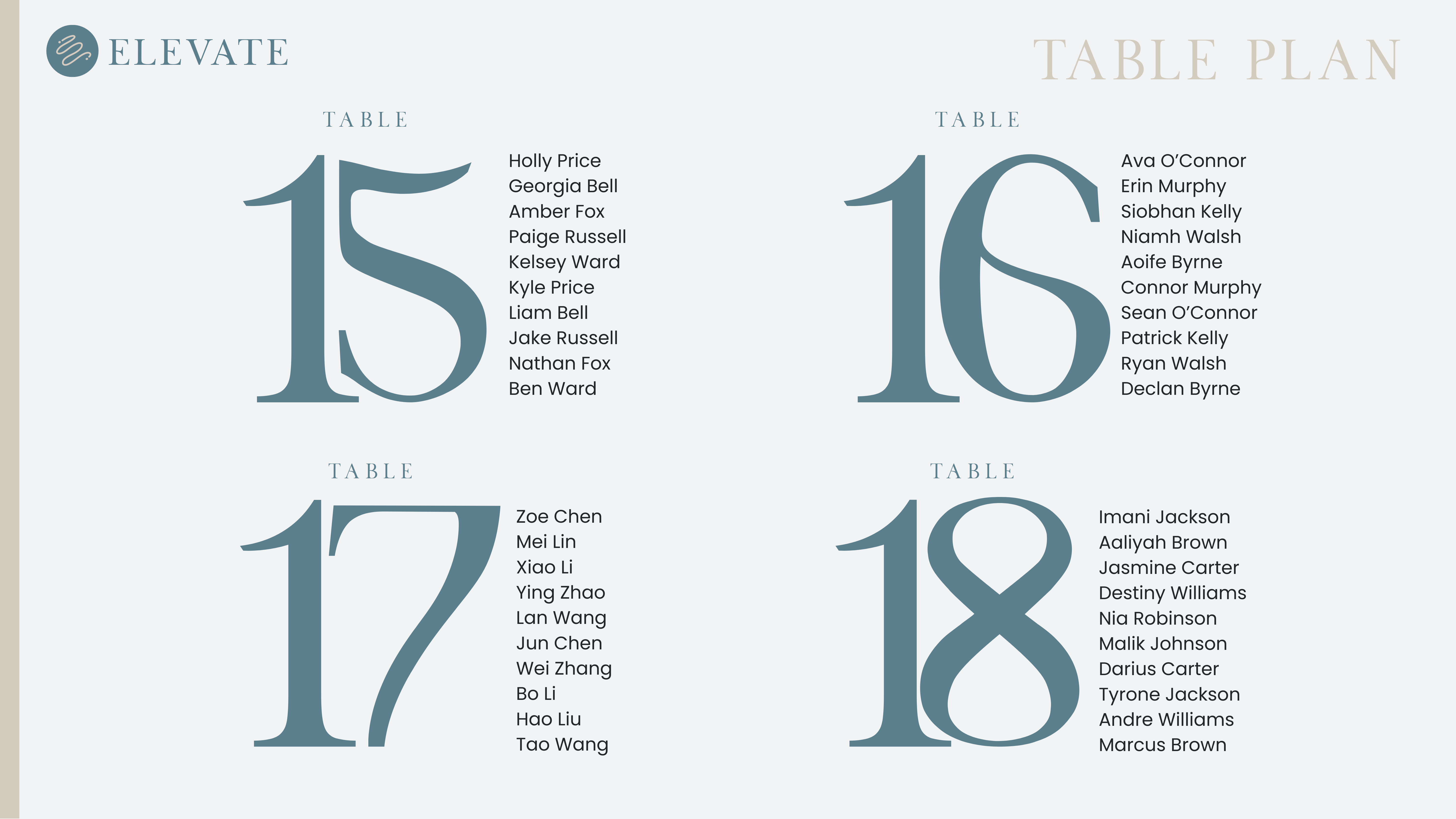 Evening Table Plan 3