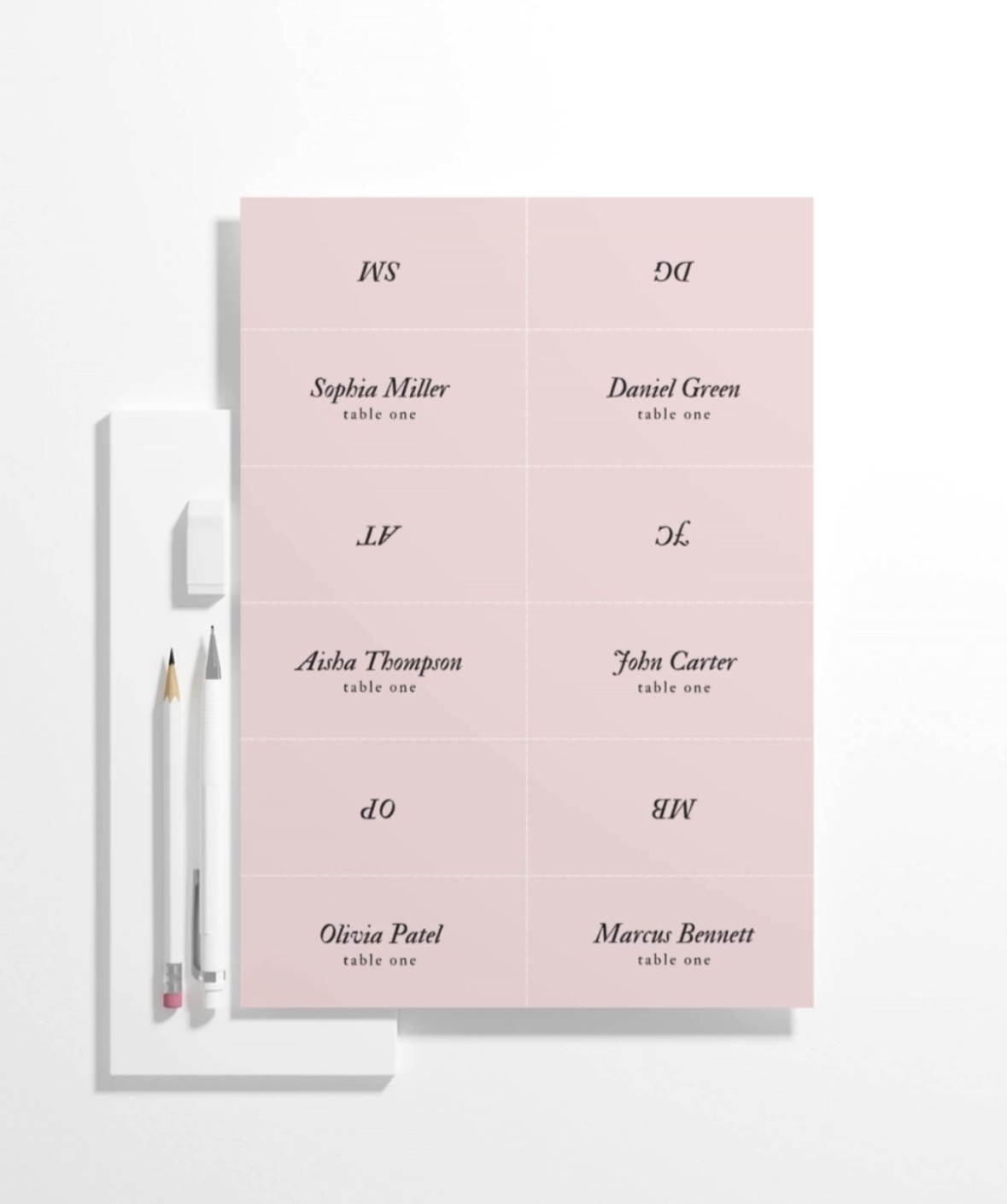 W.I.T Awards place cards